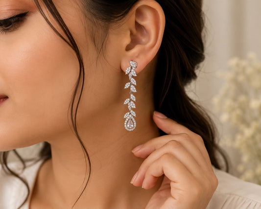 Celeste Vine Drop Earrings | 925 Sterling Silver | Veera Aabha