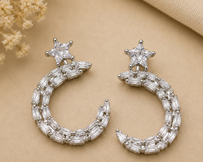 Celestial Star Hoop Earrings | 925 Sterling Silver | Veera Aabha