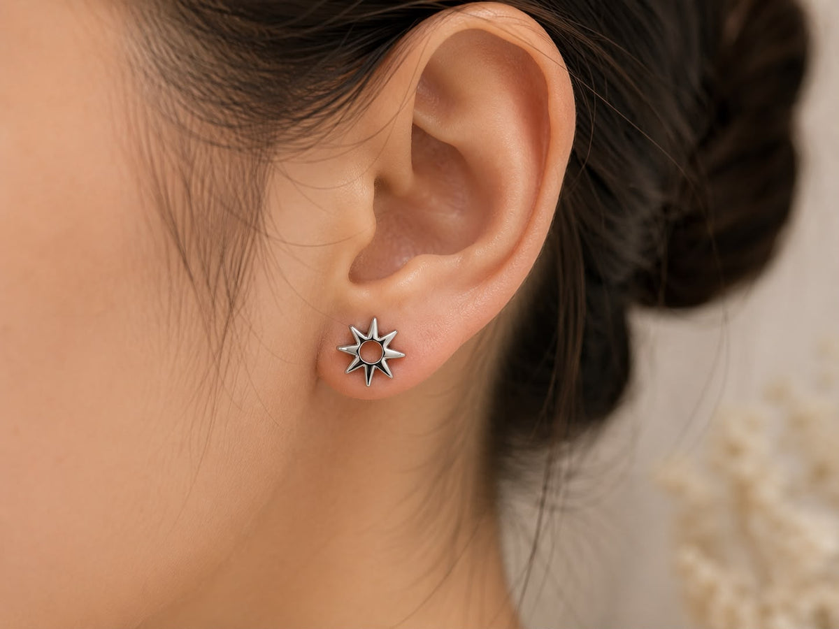 Solar Glow Stud Earrings