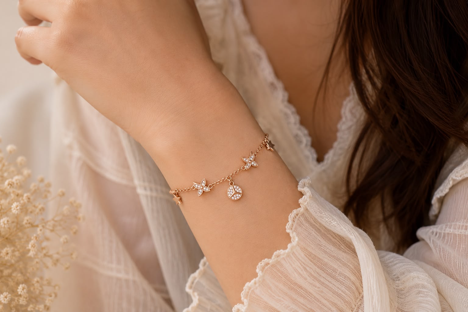 Celestial Grace Charm Bracelet | 925 Sterling Silver | Veera Aabha