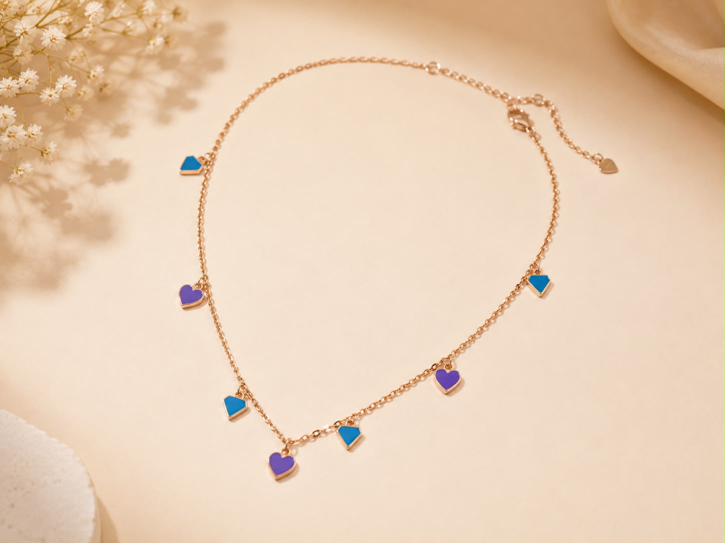 Azure Amour Charm Necklace | 925 Sterling Silver | Veera Aabha