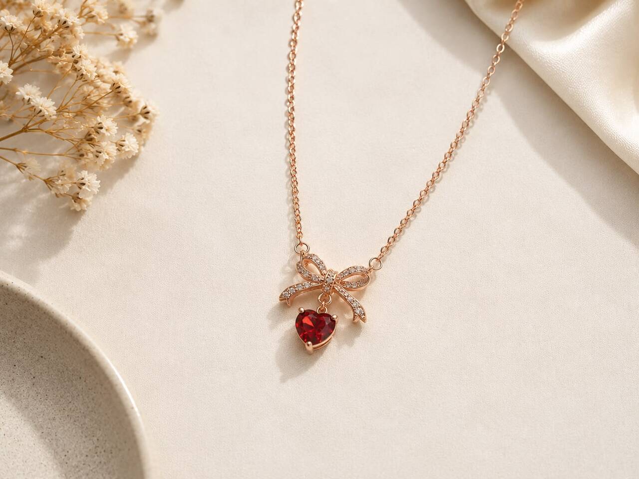 Crimson Bow Chain | 925 Sterling Silver | Veera Aabha