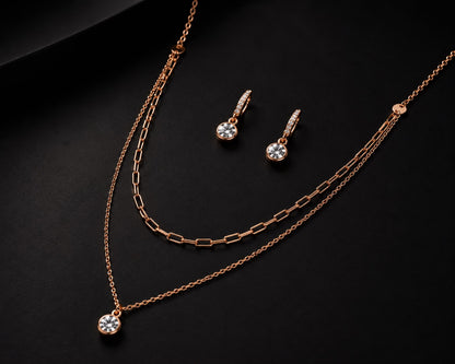 Rosé Lumière Layered Necklace Set | 925 Sterling Silver | Veera Aabha