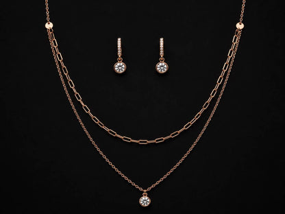 Rosé Lumière Layered Necklace Set | 925 Sterling Silver | Veera Aabha