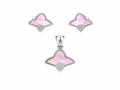 Blush Petal 925 Sterling Silver Pendant Set by Veera Aabha