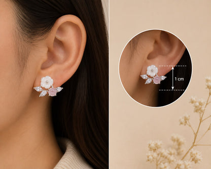Blush Blossom Stud Earrings | 925 Sterling Silver | Veera Aabha