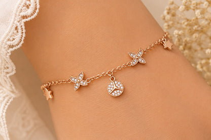 Celestial Grace Charm Bracelet | 925 Sterling Silver | Veera Aabha
