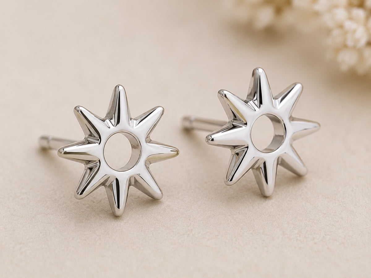 Solar Glow Stud Earrings