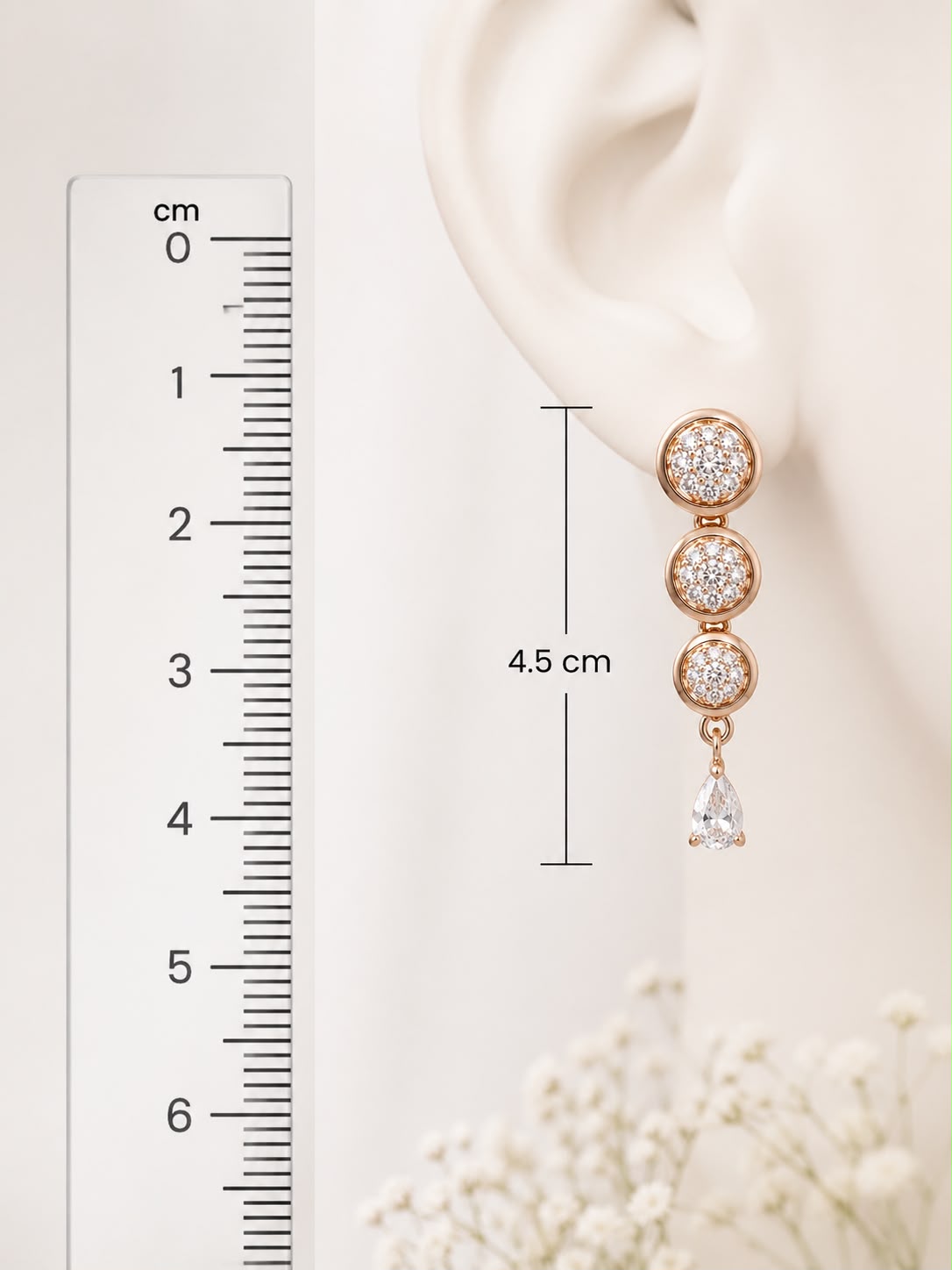 Rose Radiance Drop Earrings | 925 Sterling Silver | Veera Aabha