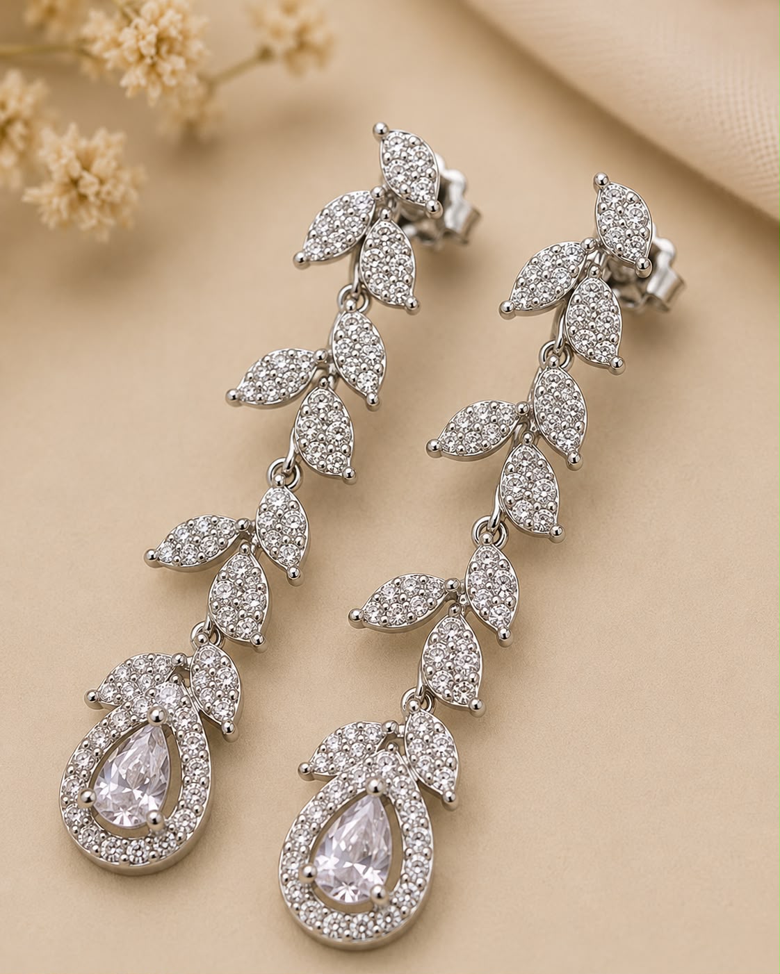 Celeste Vine Drop Earrings | 925 Sterling Silver | Veera Aabha