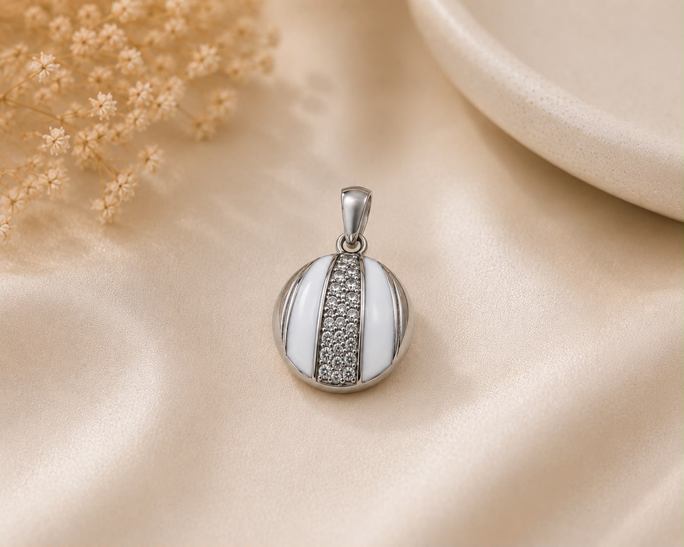 Pearl Essence 925 Sterling Silver Pendant Set by Veera Aabha
