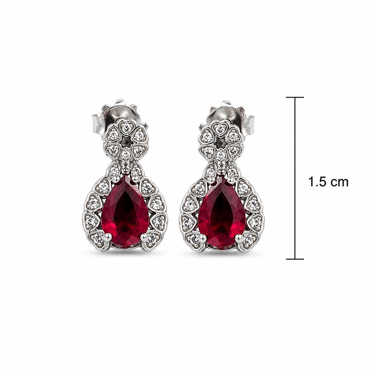 Ruby Royale Teardrop Earrings | 925 Sterling Silver | Veera Aabha