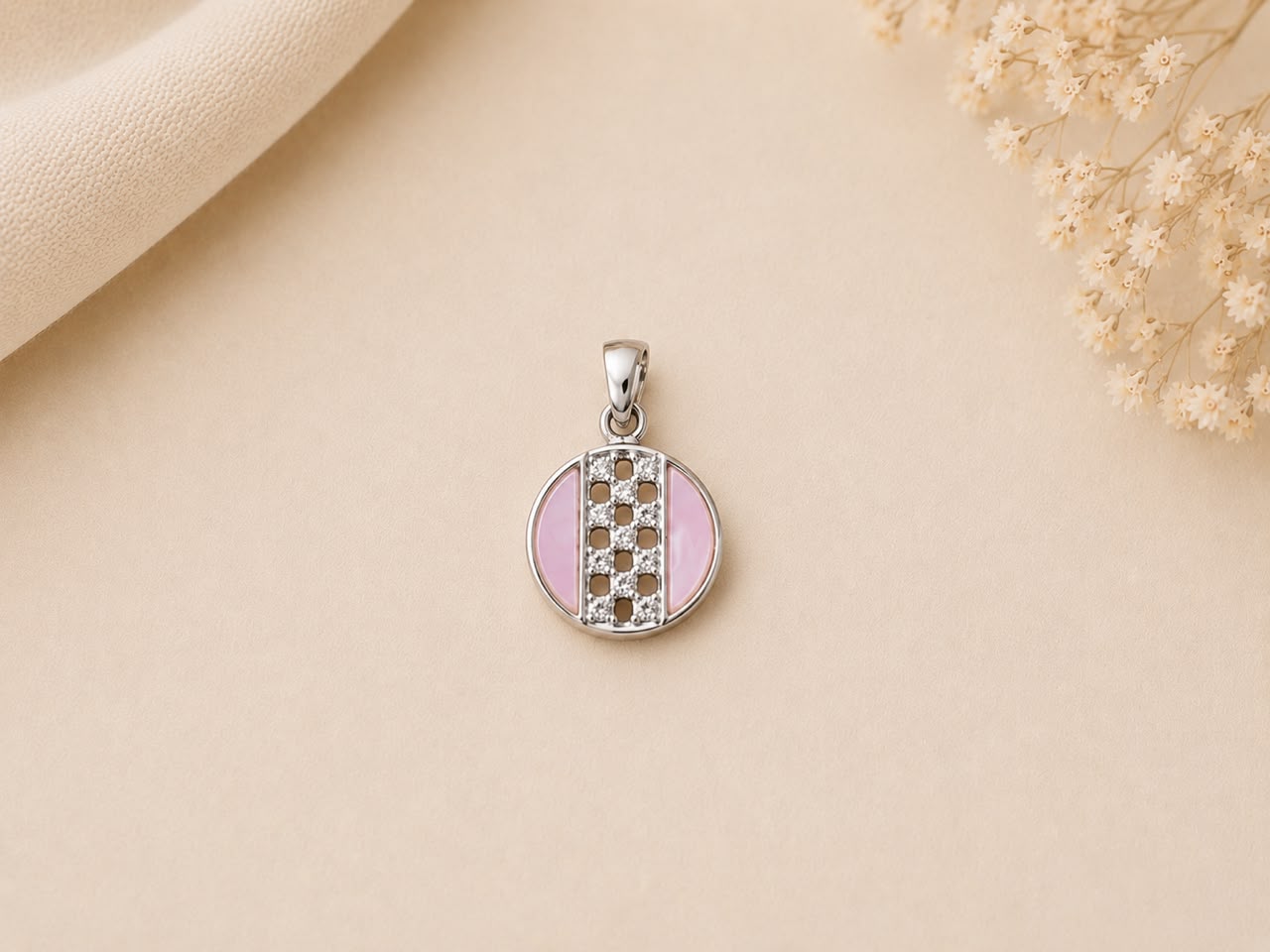 Blush Radiance Pendant Set | 925 Sterling Silver | Veera Aabha