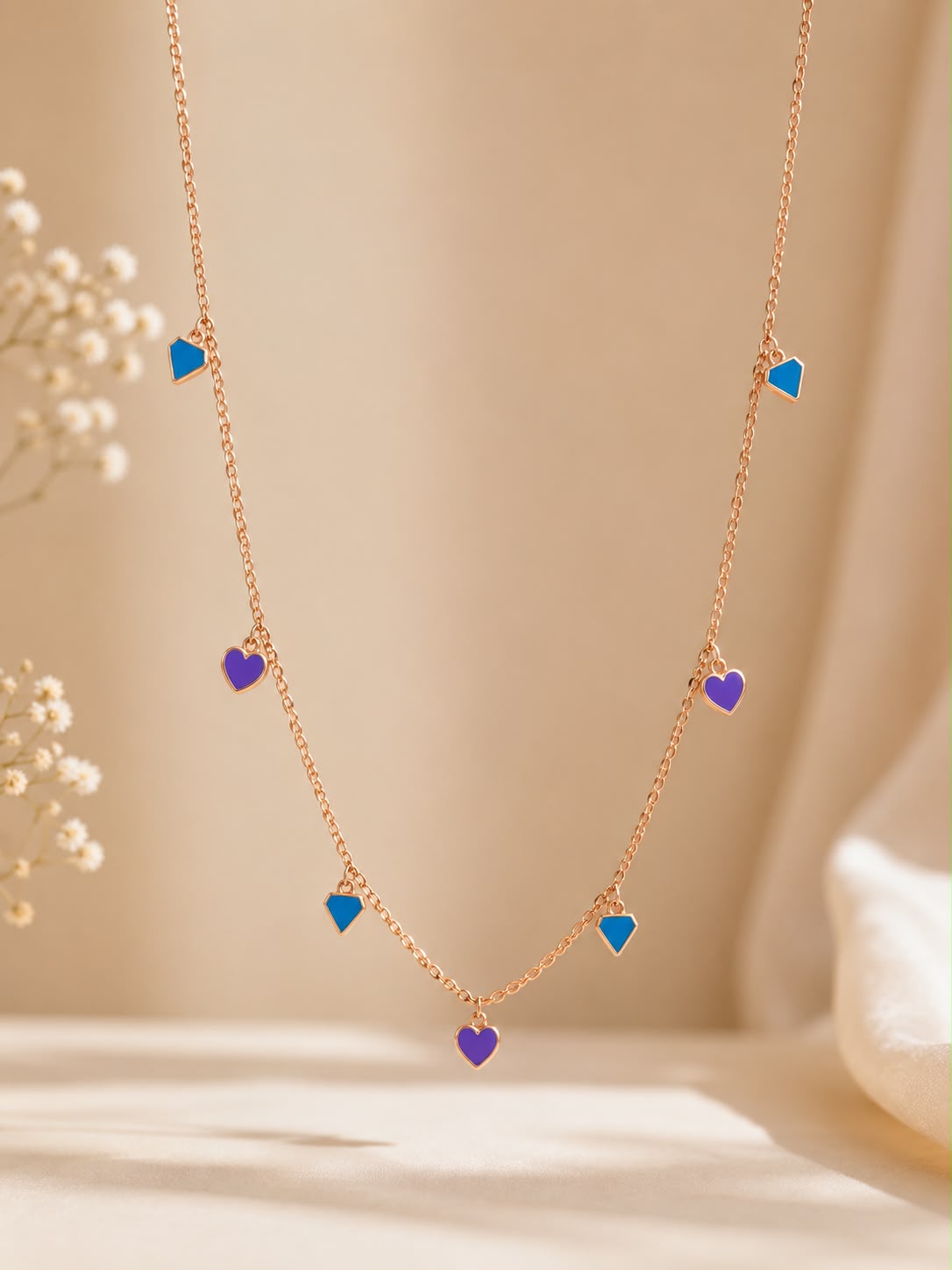 Azure Amour Charm Necklace | 925 Sterling Silver | Veera Aabha