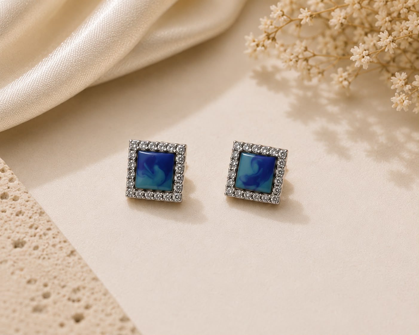 Azure Aura 925 Sterling Silver Pendant Set by Veera Aabha