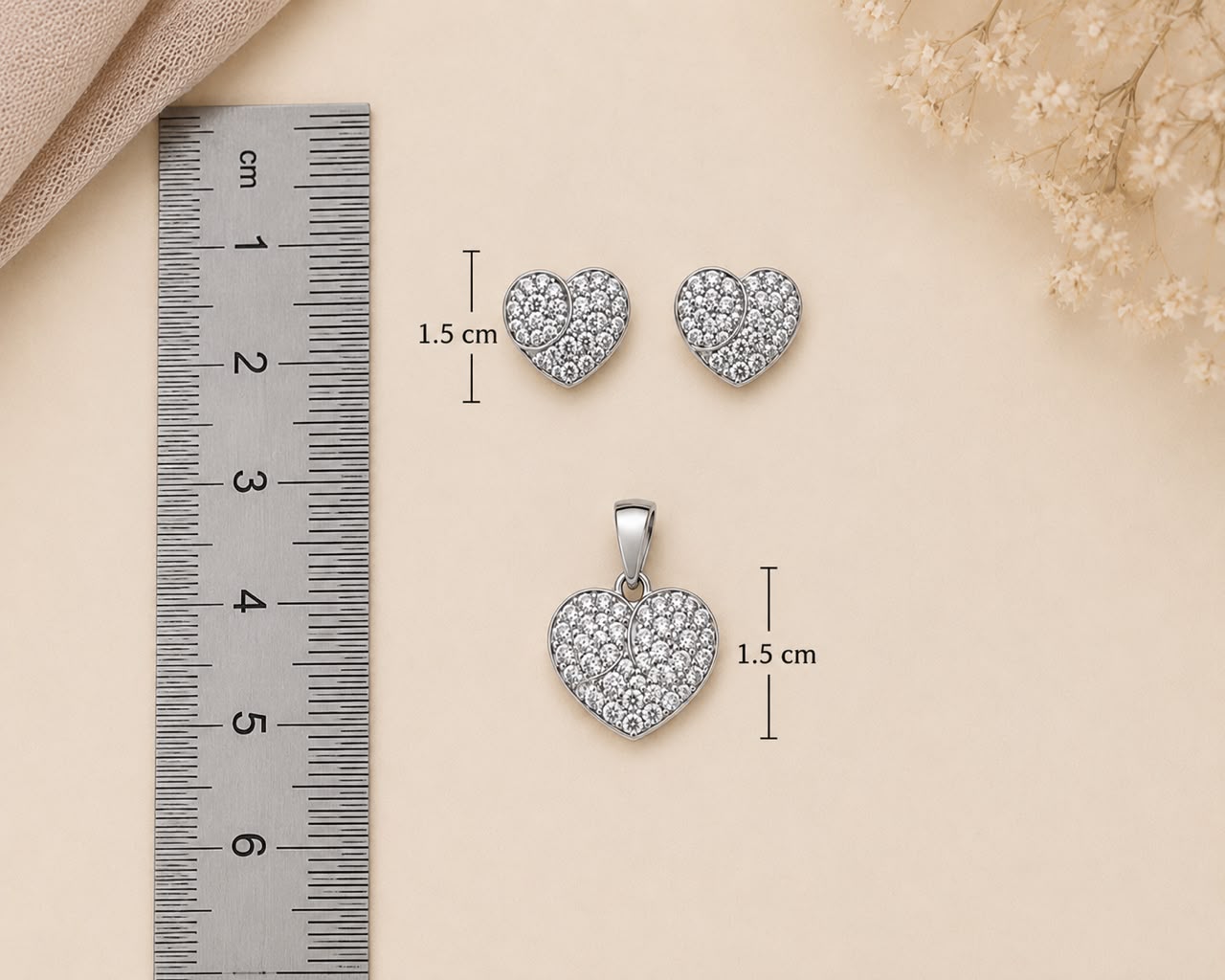 Eternal Spark Heart Pendant Set