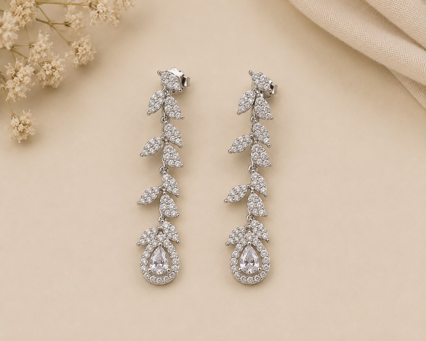 Celeste Vine Drop Earrings | 925 Sterling Silver | Veera Aabha